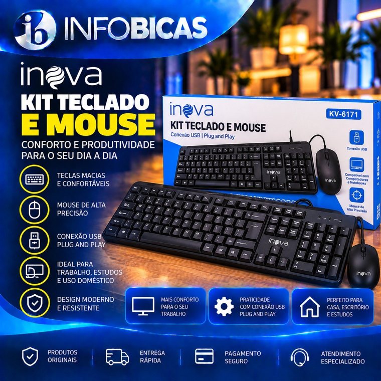 Kit Teclado e Mouse Inova