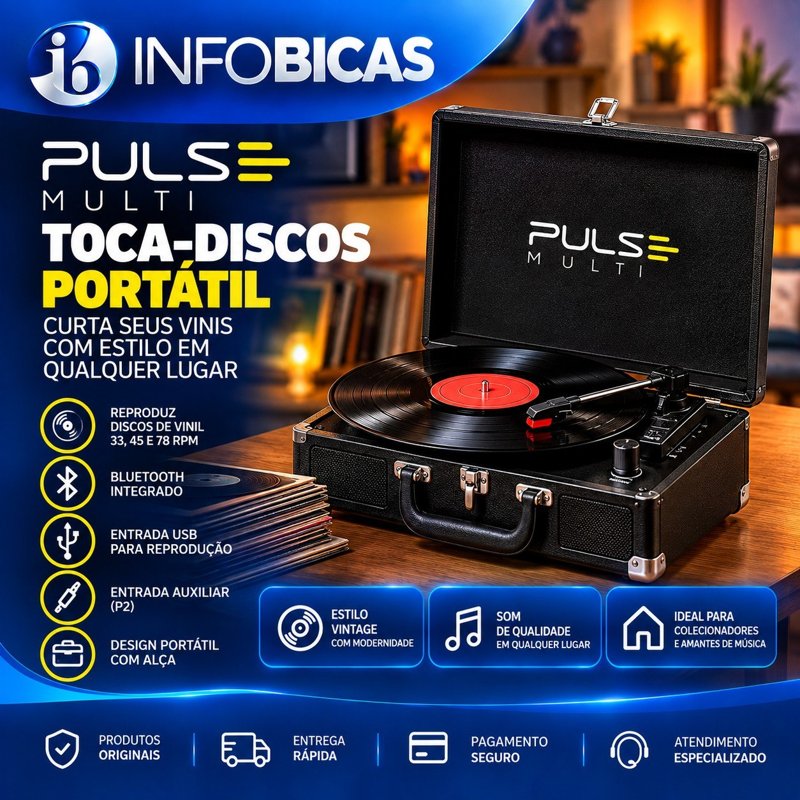 Toca-discos portatil Pulse